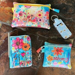 Colorful Floral Zipper Pouch’s, Mini Notbook, Lip Balm Holder Multicolor